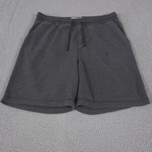 Free Planet Shorts Men 36 / XL Gray Sweat Knit Elastic Waist Drawstring Textured